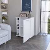 Rawlins Bar Cart with 6-Bottle Rack, Storage Cabine and Mobile Caster Wheels B128P176159