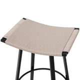 Counter Height Bar Stools Backless Handwoven Kitchen Dining Chairs with Round Footrest PVC Weaving W1757P277609