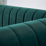Contemporary Velvet Sofa Couch 84.25''W for Living Room, Green W57946169