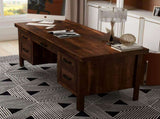71 inch Executive Desk, No Assembly Required, Whiskey Finish B108P160194