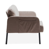 Beige 2 Seater Polyester Fabric Sofa, Modern Loveseat Sofa, Comfy Small Couches for Small Space W1164P239080