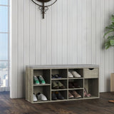 Storage Bench, Shoe Bench, Entryway Bench Padded Cushion, Drawer and Open Compartments, Bench W3151P288934