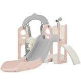 ZNTS Toddler Slide and Swing Set 5 in 1, Kids Playground Climber Slide Playset with Telescope, PP321359AAH