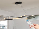 Modern LED Pendant Light, Infinity Design Hanging Ceiling Fixture, Adjustable Height, Dimmable for W1340P211847