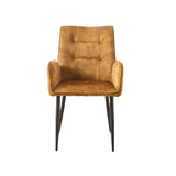 Modern Velvet Dining Chairs 2-Piece Set - Soft Cushioned Seats with Iron Frames in Mustard Yellow N842P284568Y