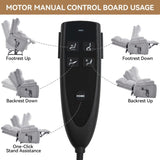 Grey Heat Massage Dual Motor Infinite Position Up to 350 LBS Large Electric Power Lift Recliners W1803P264031
