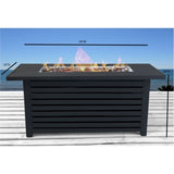 ZNTS Steel Propane/Natural Gas Outdoor Fire Pit Table with Lid B120P198410