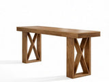 63" Rectangular Bar Table, Counter Height Pub Table with Industrial X-Frame 32639366