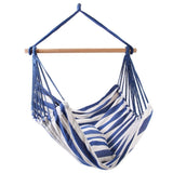 Hammock Hanging Canvas Porch Patio Swing Seat Portable Camping Rope Seat Wooden Stick Hammock 85262988