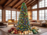 9 FT Pencil Artificial Christmas Tree Pre-Lit 550 LED Lights, 9 Lighting Modes 2 Colors, PE PVC 48121167