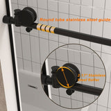 Frameless shower door 60 "W x 76" H, 1/4 " Clear Tempered Glass, Explosion Proof Film, W1675P306962