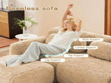2-seater Modular Sectional Sofa Couches,Soft Fluffy Plush Fabric Bottom Anti-Slip Design,32D High W714P380200