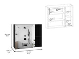 Medicine Single Door Cabinet 19" H With Mirror, Five Interior Shelves, Black B097132884