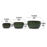 Handmade Glazed Ceramic Planter Set of 3, 15/12/10 Inch Diameter, Hammered Pattern, for Bamboo & W3273P321525