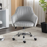 ZNTS Accent chair Modern home office leisure chair with adjustable velvet height and adjustable casters W1521108569