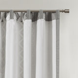 Cotton Printed Curtain Panel with Chenille Stripe and Lining B035129658
