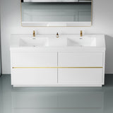 72" Freestanding Bathroom Vanity with Sink, Bathroom Storage Vanity Cabinet with Stone Resin W1573P211198