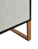 Four-Door Storage Cabinet, 42" Buffet Cabinet Metal Base Handles, Sideboard Coffee Bar Cabinet W1801P182006