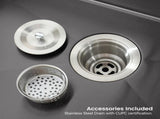 Kitchen Sink, 33x19 Single Bowl, Undermount Handmade Sink in Black, with US Standard Drain and 79740916