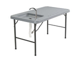 Folding Portable Fish Fillet & Hunting & Cutting Table with Sink Faucet 09682898