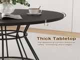 Black 47" Round Dining Table , Family-Sized for 4-6 People, Hourglass Metal Base & Curved Tabletop 58412360