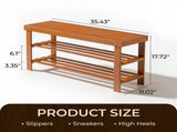 35.43"*11.02"*17.72" 3-Tier Bamboo Shoe Rack Walnut 28434386