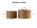 Nesting Coffee Table Set of 2 Round Wooden Coffee Tables Circle Modern Table for Small Space Living W3081P255158