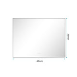 48x36 Inch LED Backlit Bathroom Mirror with Metal Frame, Wall Mounted Vanity Mirror with Smart Touch 95902060