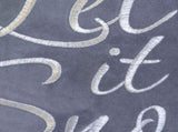 Let It Snow Embroidered Cotton Throw Pillow 20x20" Gray Winter Accent Cushion with Insert Set of 4 B357P609252