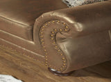 Leinster Faux Leather 3-Piece Sofa Set with Antique Bronze Nailheads T2574P196933