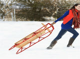 Classic Winter Sled - Sit/Lie Dual-Use, Pre-Drilled Steering Bar, Outdoor Snow Fun 19800956