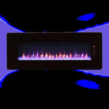 48 inch Curved Front Wall Mounted Electric Fireplace with remote and multi color flame & emberbed W1769P199008