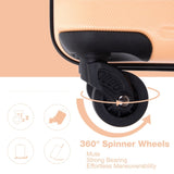 Expandable 3 Piece Luggage Sets PC Lightweight & Durable Suitcase with Two Hooks, Spinner Wheels, W284104370
