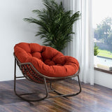 Outdoor Rattan Rocking Chair,Padded Cushion Rocker Recliner Chair Outdoor for Front Porch, Living W640105284