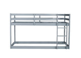 Solid Wooden, Solid Rubber Wooden Twin over Twin Loft Bed with Ladder, with Bed Platform of W504P191663