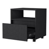 Black 1-Drawer Nightstand B062P175809