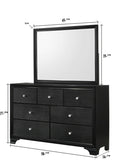 1pc Modern Glam Style Black Finish Glam Seven Drawer Dresser Embossed Crocodile Pattern Wooden B011P217897
