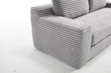 Loveseat Sofa with Memory Foam & Steel Frame - No Assembly, Convertible 2-in-1 Design, Corduroy W2959P272125
