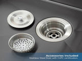 33"x22" Embedded Double Bowl Kitchen Sink, Overmount Handmade Sink in Black Unable ship 06898830