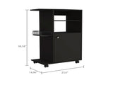 Napenthe 1-Shelf Kitchen Cart with Caster Black Wengue B06280102