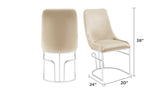 Emrald Modern Style 2PC Dinning Chairs made with wood and Steel Legs Beige B009P298424