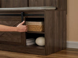 Dark brown, Column Coat Rack with Storage Shoe Cabinet 28345920