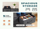 5 Drawer Chest Organizer with Fabric Bins, Dresser for Bedroom, Tall Steel Frame, Grey 88874235