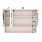 Aluminium Medicine Cabinet Mirror, 35 x 28 Inches Medicine Cabinet with 3 Colors LED Light and 13040711