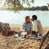 Foldable Camping Wood Burning Stove with Grill, Camp Stove Collapsible Backpacking Survival Stove 23320873