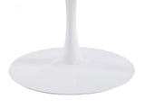 42.1" white marble Color Tulip Table, Mid-century Dining Table for 4-6 People - Round MDF Table W234P453955