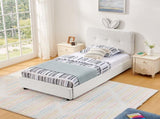 Twin Size Kids Upholstered Bed with Oversized Rabbit Ear Headboard, LED Light & 4 Storage Drawers, W1413P384921
