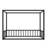 Twin size sunshade floor bed, iron double-size bed frame, modern low-profile double-size bed, W1858P282499