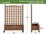 50" H Raised Garden Bed with Trellis Planter Box Dark Brown 40988413