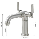 ZNTS Industrial Pipe-Style Bathroom Faucet Brushed Nickel 2-Handle Vanity Mixer Tap Pop-Up Drain Included W1920P254956